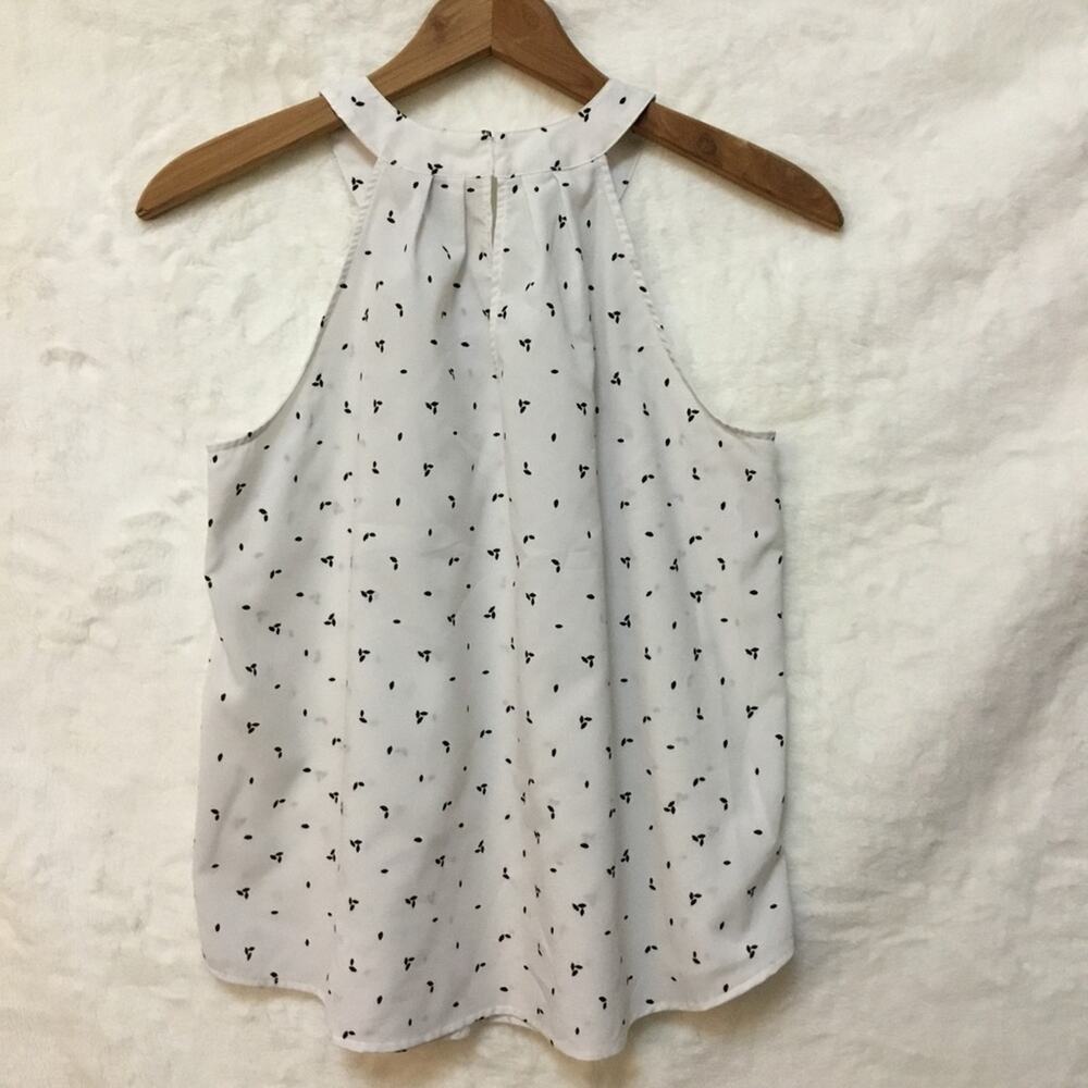 Loft White With Black Patterned Halter Top - image 6